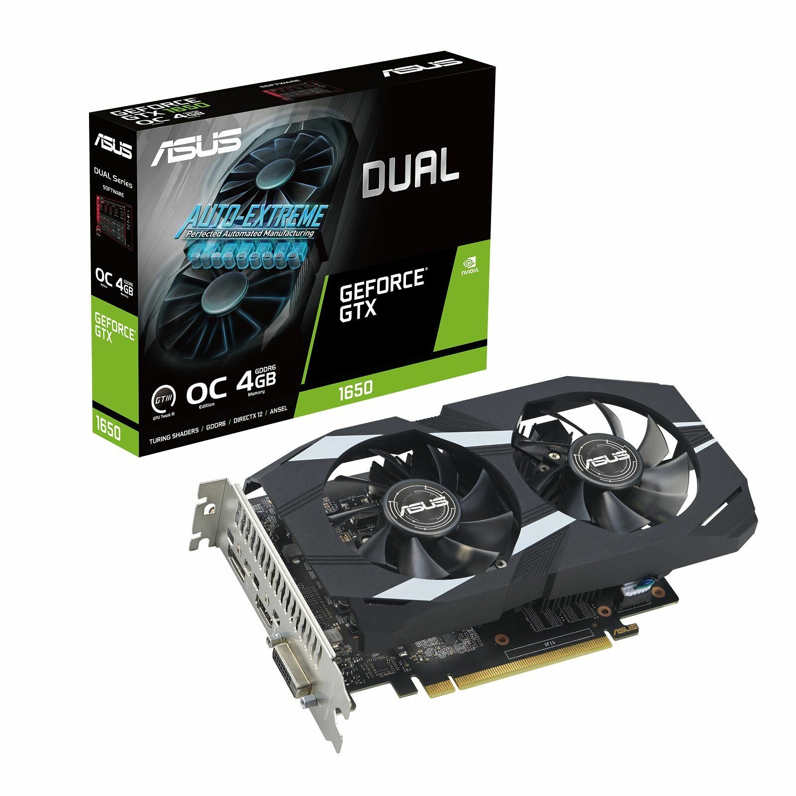 Видеокарта ASUS DUAL-GTX1650-O4GD6-P-EVO /GTX1650 DVI HDMI DP4G D6