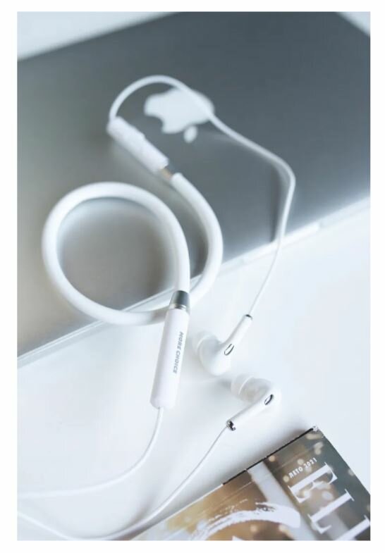 Наушники Bluetooth Smart вакуумные с шейным шнурком More choice BG31S (White) — фото 1