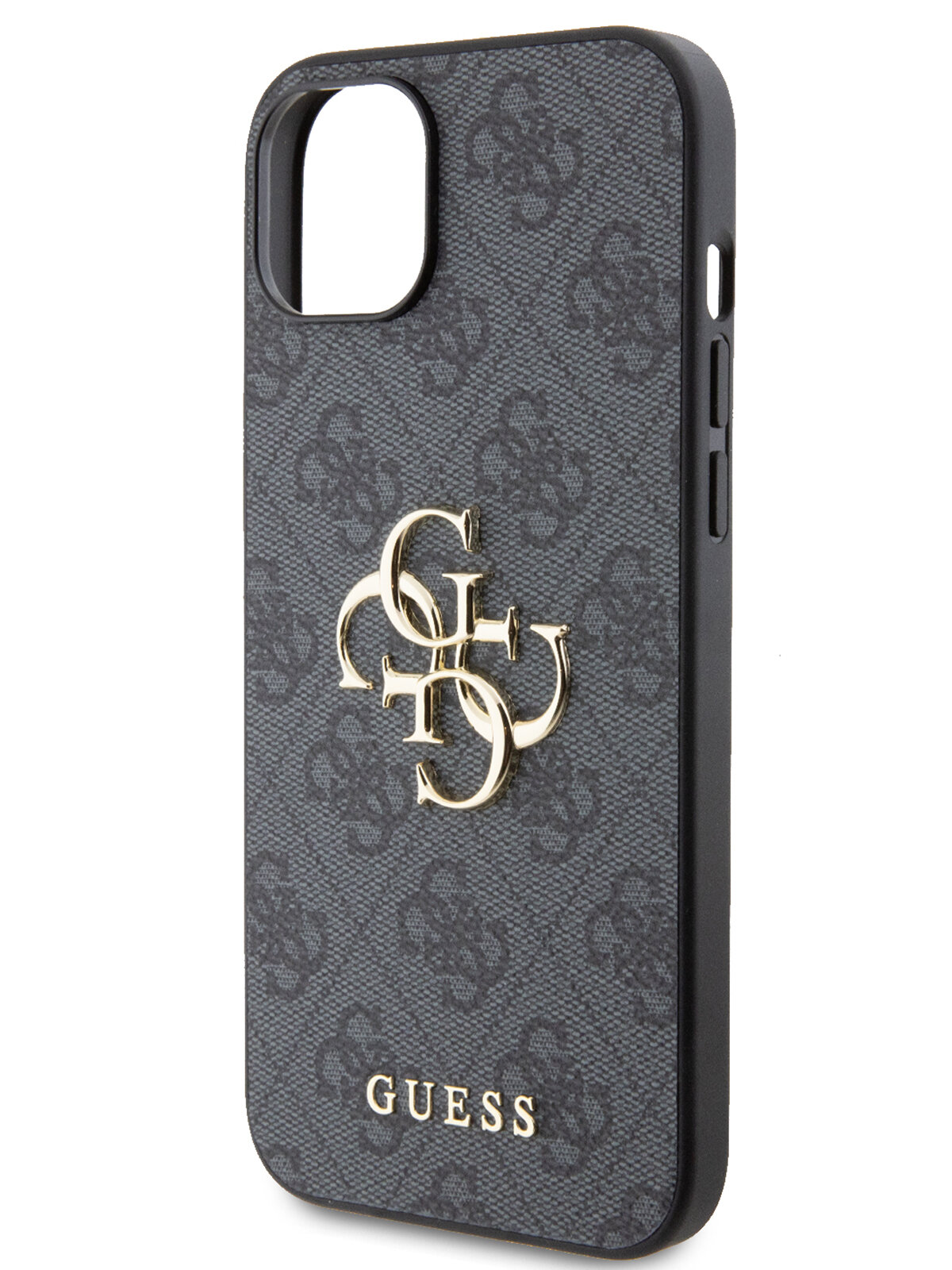 Guess для iPhone 15 Plus чехол PU 4G Big metal logo Hard Grey