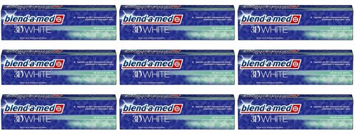 Blend-a-med Зубная паста, 3D White Нежная мята 100 мл, 9 шт