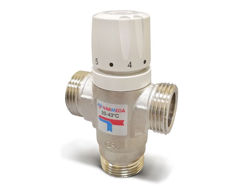 Термостатический смесительный клапан VARMEGA -Т15 3х3/4 н. р. 30-65 Kv1.6