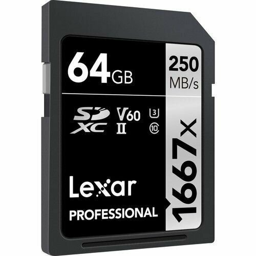 64GB SDXC карта памяти Lexar Professional 1667x