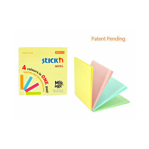 Упаковка блоков самоклеящихся STICK`N 21574, 76x76, 100 л, 4 цв, пастель