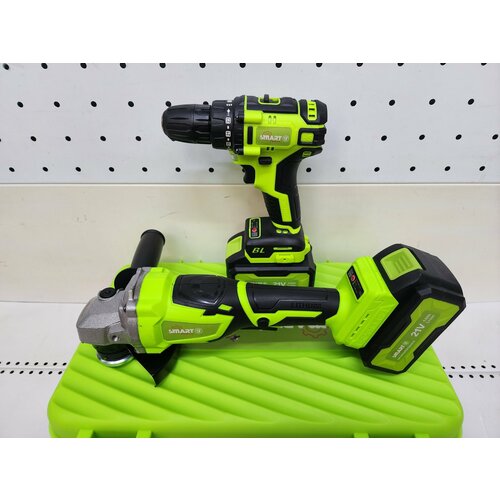 Набор аккумуляторного инструмента Smart 2 в 1 дрель-шуруповерт 25Нм ушм 125мм 21В 4Ач кейс 2 аккумулятора 12350₽