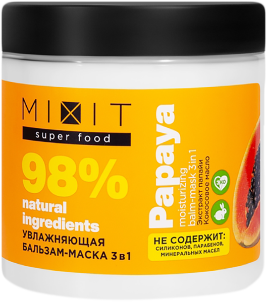 Бальзам-маска для волос Mixit Super Food увлажняющая 3в1 папайя 500мл