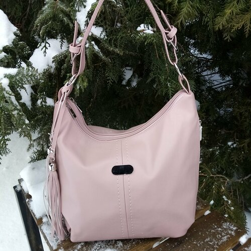 фото Сумка шоппер shane 1013 пудра, фактура гладкая, пыльная роза