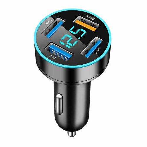 Зарядное устройство автомобильное 4*USB (QC3.0, USB 2400mA) TDS TS-CAU71 черный, размер 60*38*20 мм