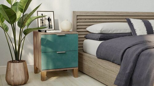 Изображение товара Тумба прикроватная напольная Йорк 0 с 2 ящиками 50х40х50 см ЛДСП/МДФ