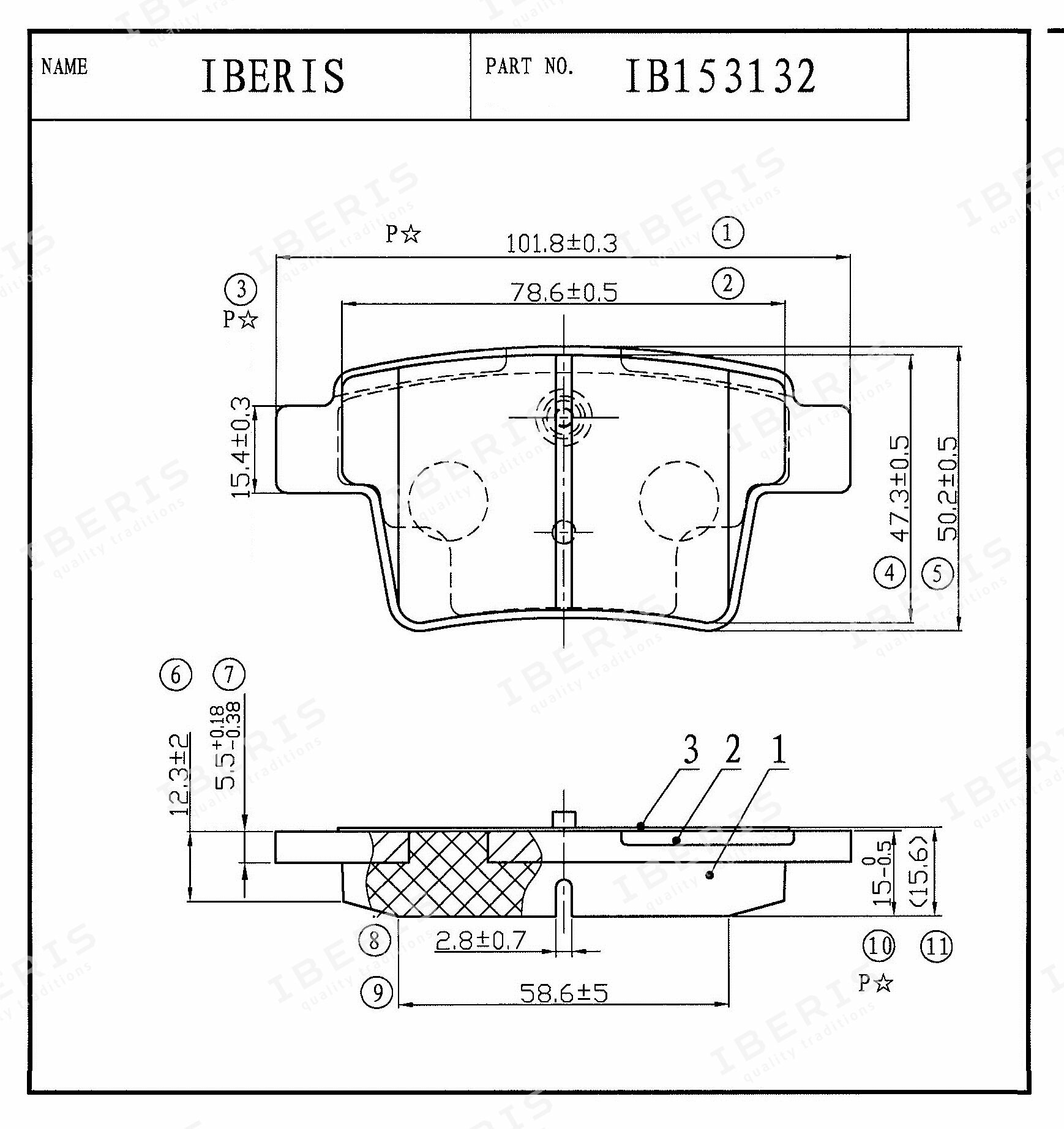 IBERIS колодки тормозные задниение комплект ford mondeo iii ib153132 (OEM 1522073)