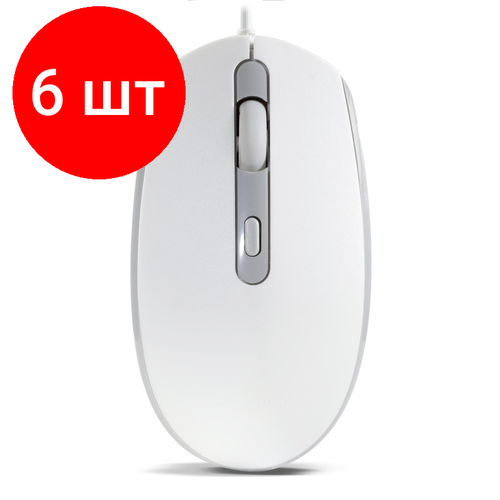 комплект 4 штук мышь компьютерная smartbuy one 280 w проводная бело серая sbm 280 wg 40 Комплект 6 штук, Мышь компьютерная Smartbuy ONE 280-W проводная бело-серая (SBM-280-WG)/40