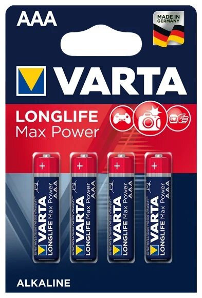 Батарейка VARTA LONGLIFE Max Power AAA, в упаковке: 4 шт.