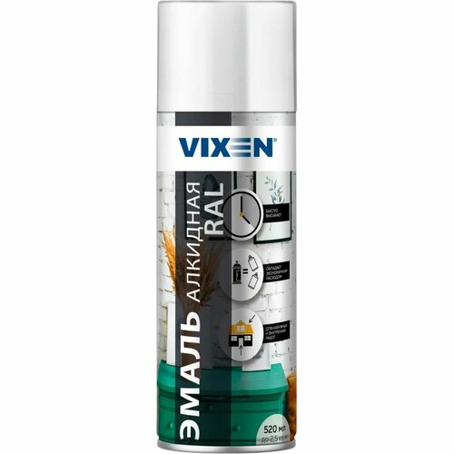 Универсальная эмаль Vixen VX-19016 эмаль универсальная ral яркобелый ral 9016 аэрозоль 520 мл vixen vx19016 vixen арт vx19016
