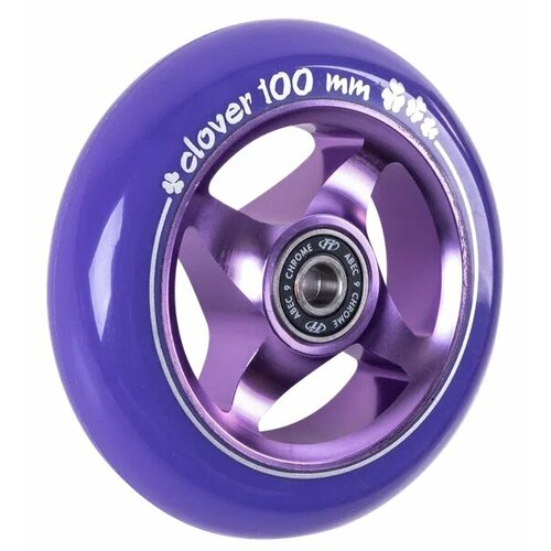 Колесо для трюкового самоката TechTeam X-Treme 100*24мм, Clover, purple колесо для трюкового самоката techteam x treme 100 24мм curved green