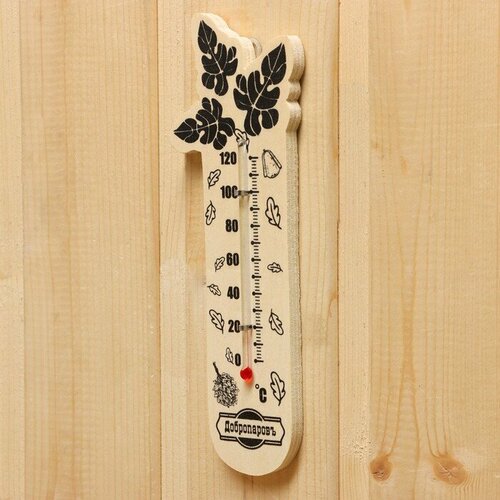Термометр для бани Банный веник, деревянный, 17,5 х 4 см, Добропаровъ (комплект из 4 шт)