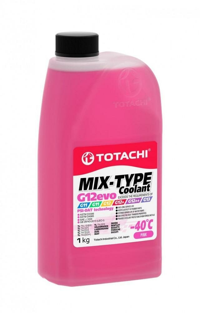 Антифриз TOTACHI MIX-TYPE COOLANT Pink -40C G12evo 1кг 46801 1шт