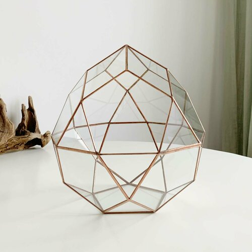 Флорариум геометрический Комета Severinside с швами медного цвета 22x24 см 4590₽