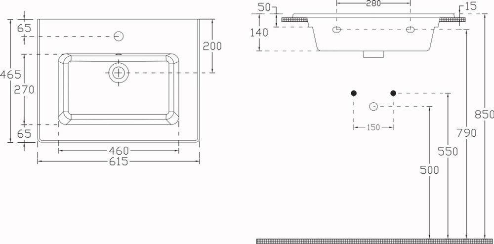 Мебельная раковина Aquanet Flat 60 - фото №3