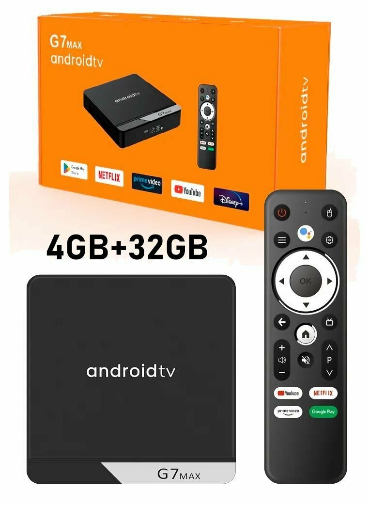 ATV BOX G7 Max 4/32 Amlogic s905x4 Android 11 Голосовой поиск ATV 1000lan ATV Box Телевизионная приставка