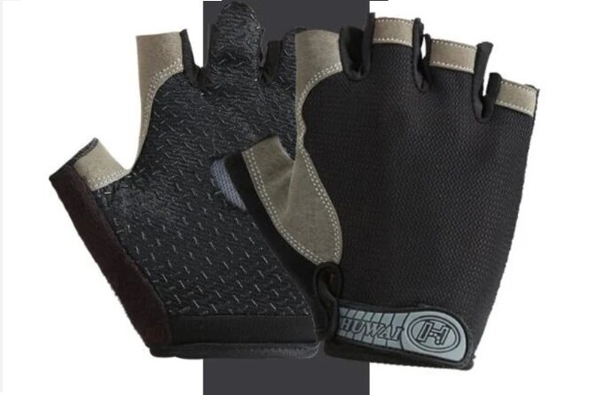 Перчатки для фитнеса с дышащими ладонями HONGMAILONG, XL (черные)