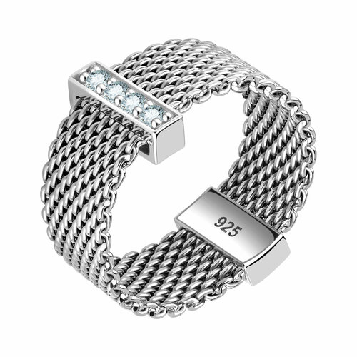 фото Кольцо diamant online, серебро, 925 проба, фианит, размер 18, бесцветный