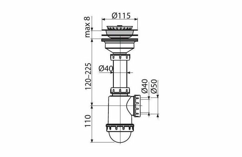 Сифон для кухонной мойки Alcaplast - фото №10