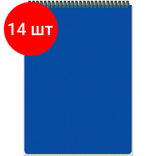 Комплект 14 штук, Блокнот на спирали А4 80л Attache клетка, обложка Plastic