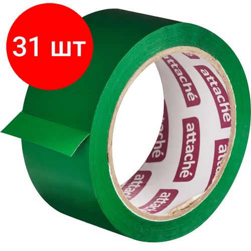 Комплект 31 штук, Клейкая лента упаковочная ATTACHE 48мм х 66м 45мкм зеленый клейкая лента упаковочная attache 48мм х 66м 45мкм зеленый