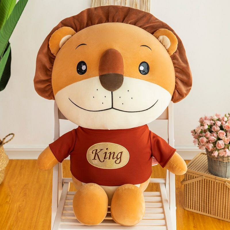 Мягкая игрушка King Лев 65 см в красной кофте