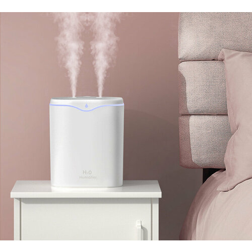 Увлажнитель воздуха с двойным паром для дома с подсветкой белый 200000₽