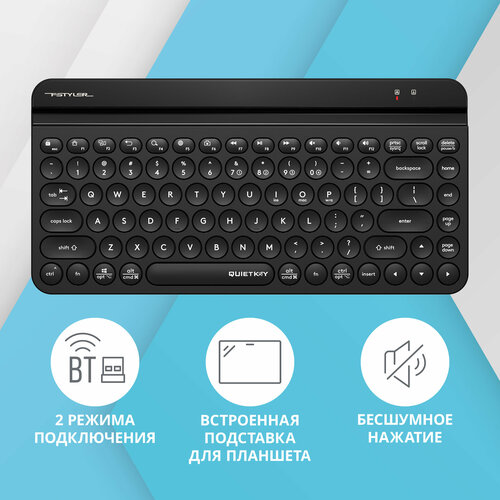 Клавиатура A4Tech Fstyler FBK30 черный USB беспроводная BT/Radio slim Multimedia (FBK30 BLACK) клавиатура a4tech fstyler fbk30 зеленый fbk30 avocado