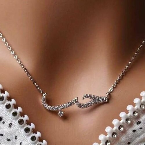 Колье diSat, фианит, серебряный