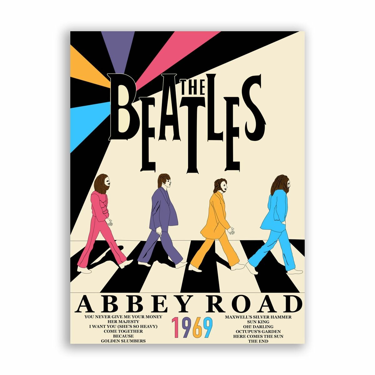 Постер, плакат на бумаге / The Beatles - Битлз / Размер 80 x 106 см