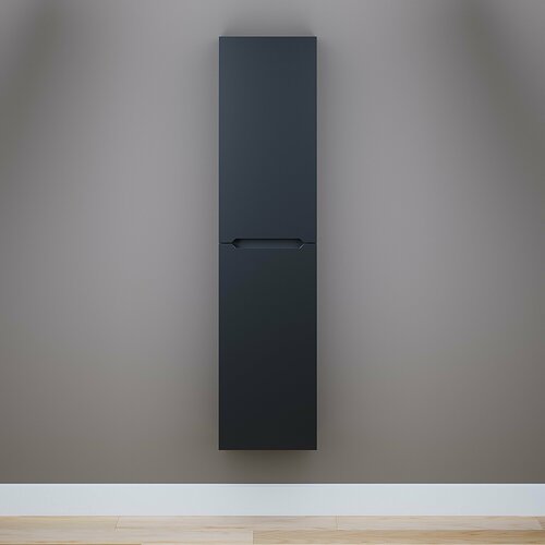 Шкаф-пенал для ванной Uperwood Tanos 33х27х150 см, подвесной, правый, черный матовый