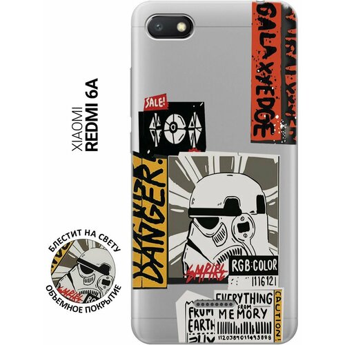 Силиконовый чехол на Xiaomi Redmi 6A, Сяоми Редми 6А с 3D принтом Stormtrooper Stickers прозрачный силиконовый чехол на xiaomi redmi go сяоми редми го с 3d принтом stormtrooper stickers прозрачный