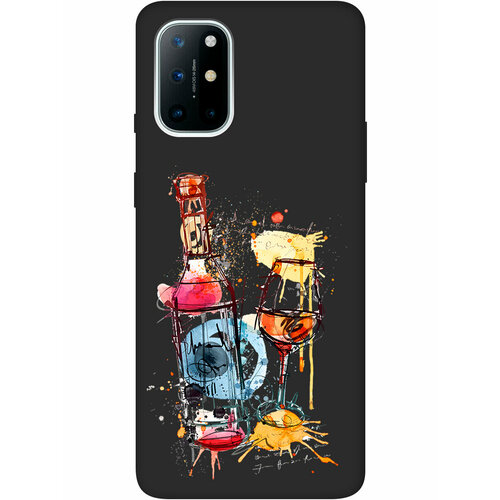 Матовый Soft Touch силиконовый чехол на OnePlus 8T, ВанПлюс 8Т с 3D принтом Aquarelle Wine черный матовый soft touch силиконовый чехол на oneplus 8t ванплюс 8т с 3d принтом free w черный