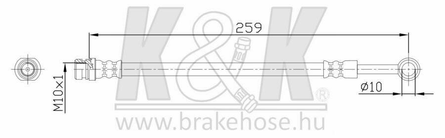 K&K FT0564 Шланг тормозной задний FT0564