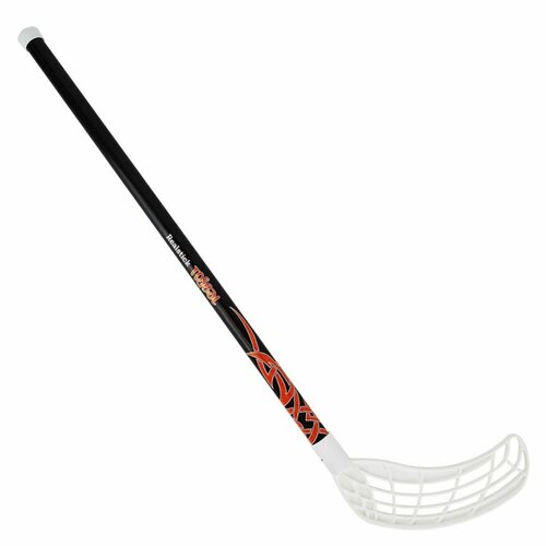 Клюшка для флорбола RealStick Tribal Jr, MR-KF-TR85-WH, 85 см, прямой крюк, пластик, черный-белый-оранжевый