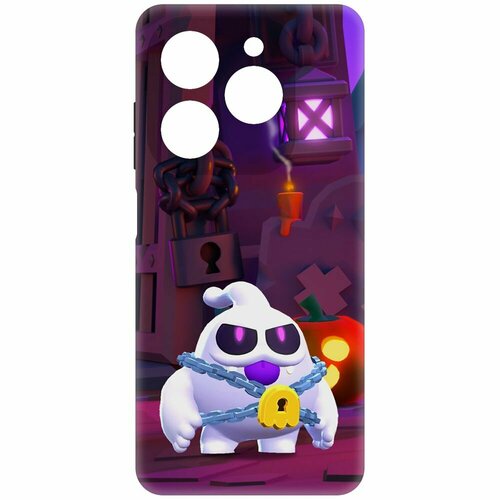 Чехол-накладка Krutoff Soft Case Brawl Stars - Призрак Скуик для TECNO Spark 20 Pro черный чехол накладка krutoff soft case brawl stars эдгар для tecno spark 20 pro черный