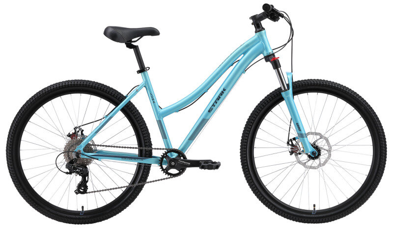Женский велосипед Stark Luna 27.2 D (2024) 14.5" Бирюзово-серый (142-152 см)