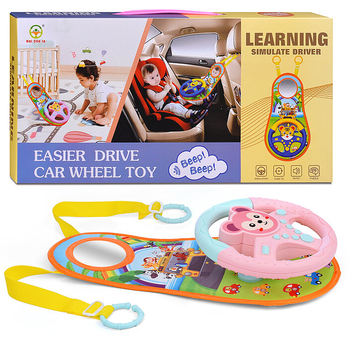 фото Развивающий коврик 2192E-17 "Лесной зверек" с рулем, на батарейках, в коробке