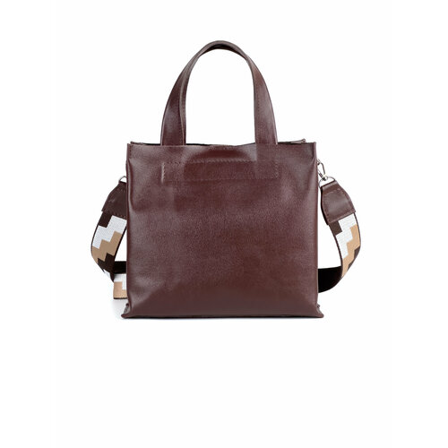 Сумка тоут Ofta, фактура гладкая, коричневый мини сумка тоут для женщин женская сумка тоут маленькая льняная повседневная сумка женская сумка для покупок
