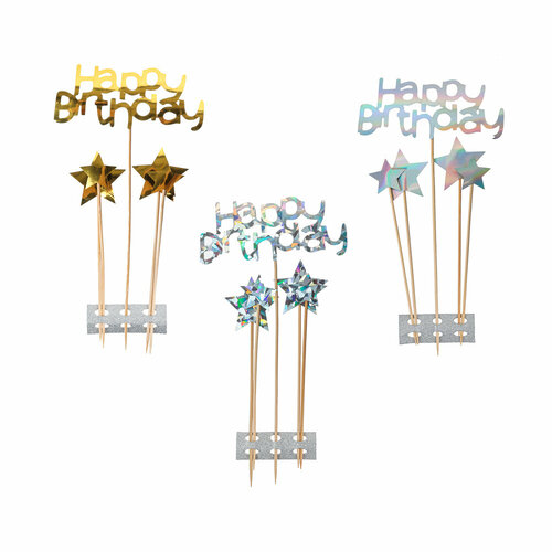 FNtastic Декор для праздничного стола, со звездами, бумага, 16-23 см, 3 цвета, арт 1, 6 штук