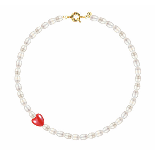 Колье PETITE PERLE жемчуг пресноводный культивированный длина 39 см белый золотой красный 3500₽