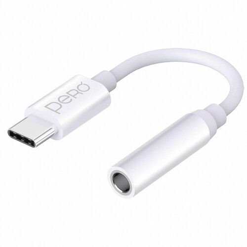 Аксессуар Pero AD09 USB-C - Mini Jack 3.5mm White PRAD09WH адаптер pero ad09 usb c to mini jack 3 5mm черный