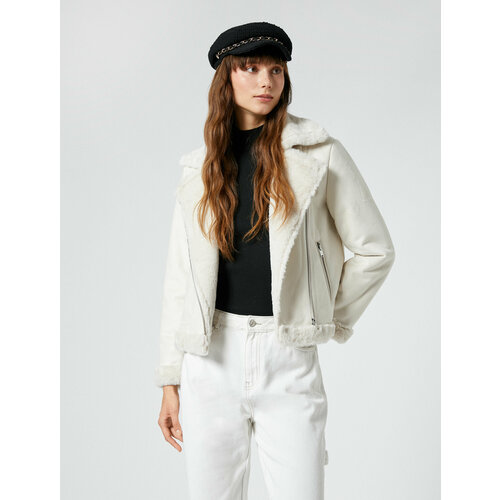 фото Куртка koton, размер 34, бежевый