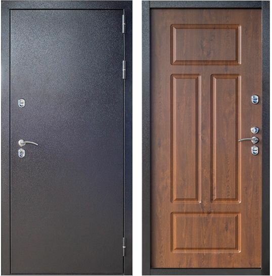 Дверь входная металлическая с терморазрывом Сибирь 3К Грецкий орех Paputin's Doors 960 х 2050 мм Левая