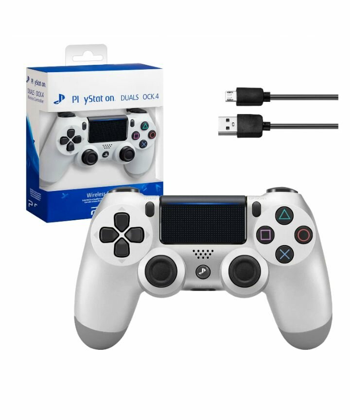 Беспроводной джойстик для PS4 PS 5 ПК Смартфона Bluetooth Геймпад для компьютера и приставок Блютуз - Джойстик белый