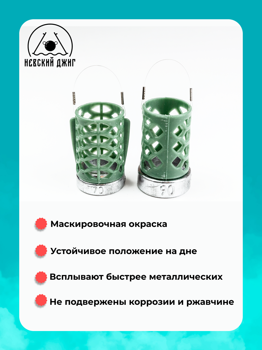 Набор кормушек фидерных для рыбалки Дюза 80гр, (2шт). — фото 1