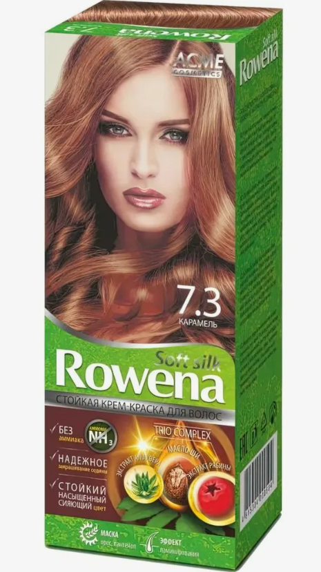 Краска для волос Rowena Soft Silk тон 7.3 карамель, без аммиака, 115 мл.