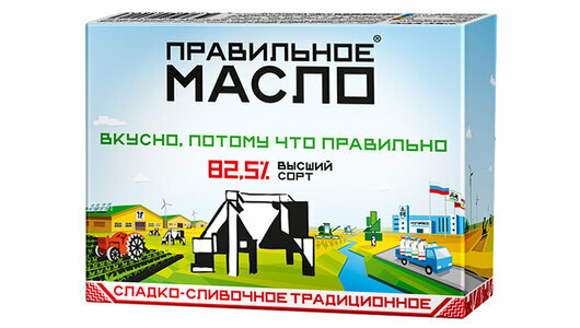 Масло сладко-сливочное Правильное Масло традиционное 82,5%